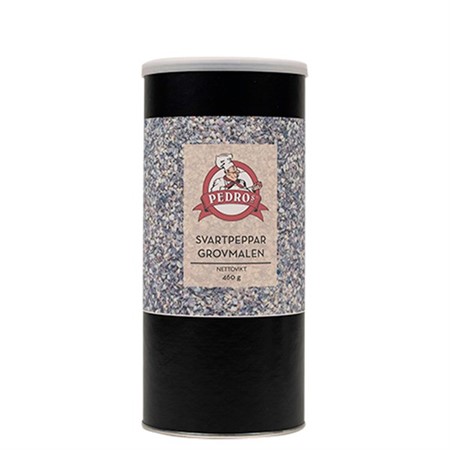 Svartpeppar grovmalen 460g Pedros