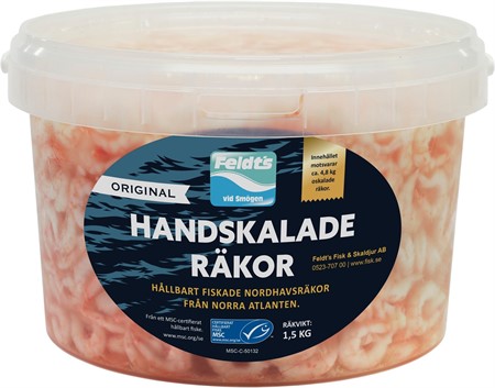 Räkor i lake handskalade 3x1,5 kg Feldt's